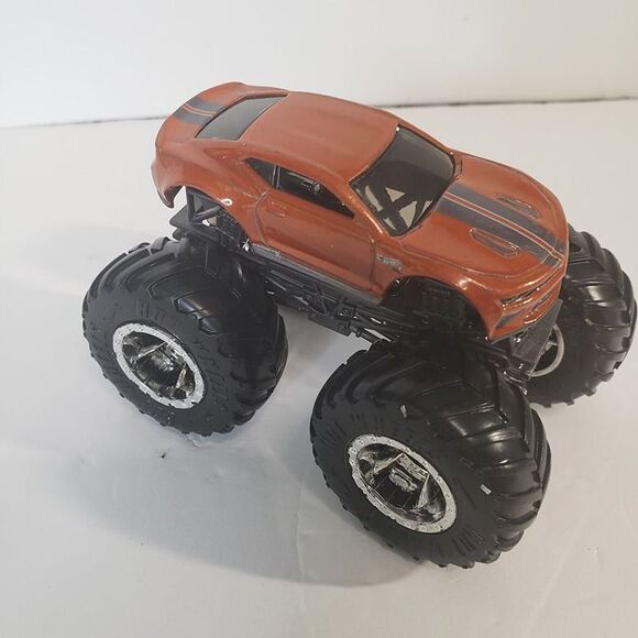Hot Wheels Chevy Camaro Monster Trucks Burnt Orange Die Cast Toy - Picture 2 of 7